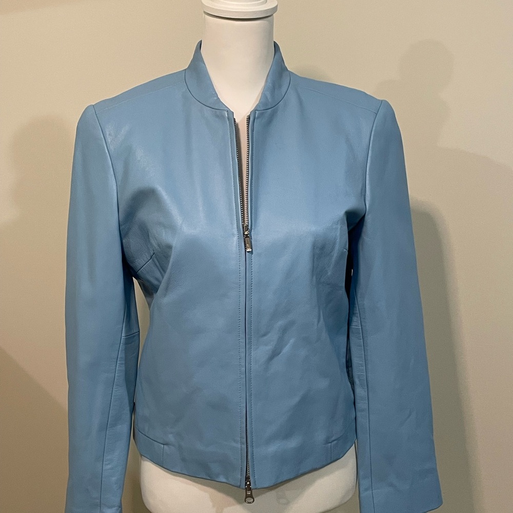 Y2K Women's Blue Leather Jacket